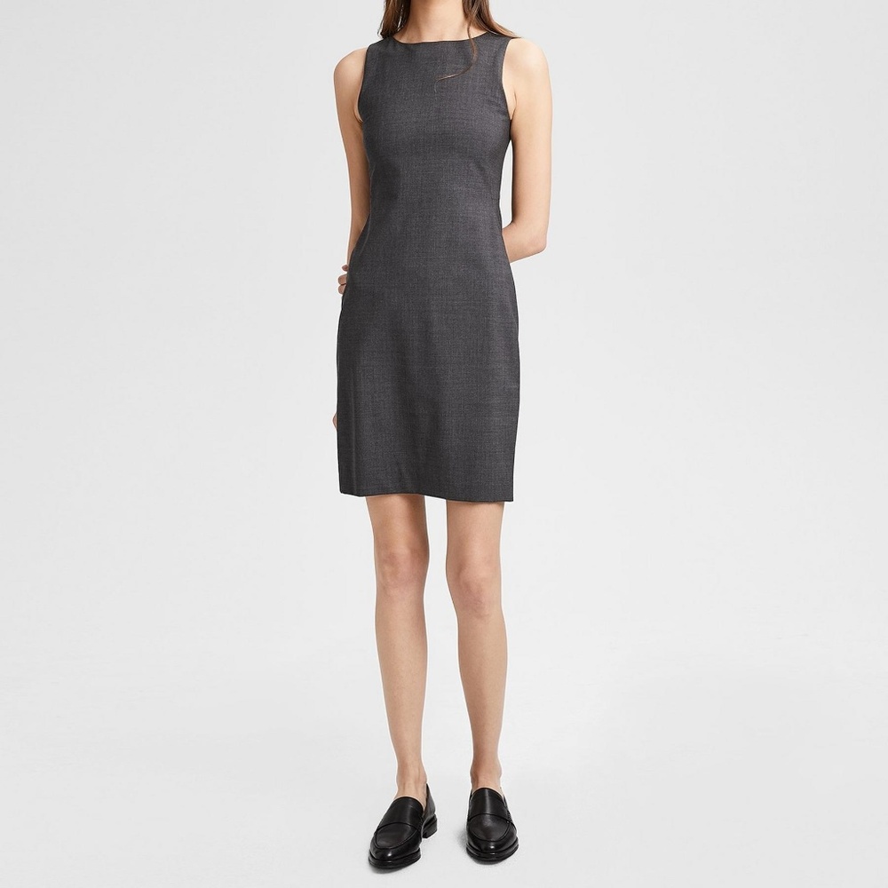 Stretch Wool Shift Dress